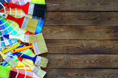 Ressam ve dekoratör çalışma tablosu Saray Projesi, renk swatc