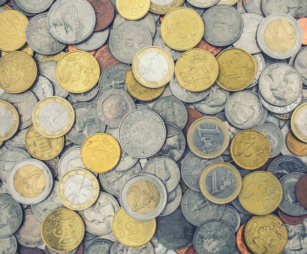 Monete di più valute - schema di fondo . — Foto Stock