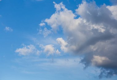 mavi gökyüzünde sürüklenen bulutlar