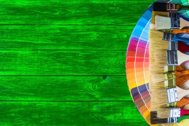 Ressam ve dekoratör çalışma tablosu Saray Projesi, renk swatc