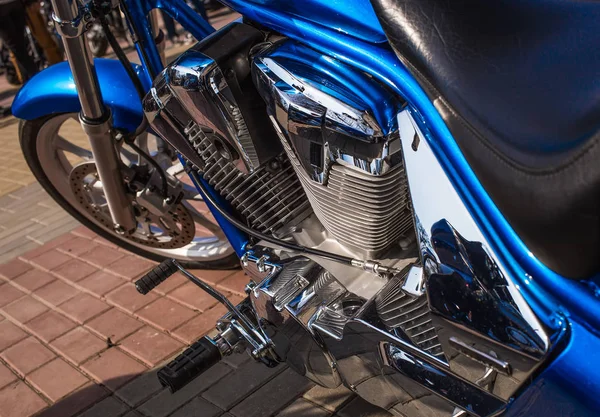 Motocicleta detalle del primer plano del motor fondo —  Fotos de Stock
