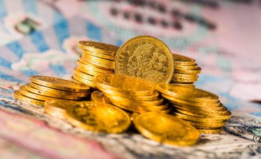 Altın dışında yapılan altın kuleleri. Beş ruble Nicholas II.