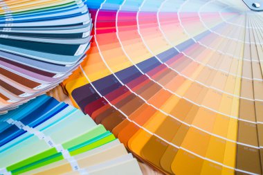 Ressam ve dekoratör çalışma tablosu Saray Projesi, renk swatc