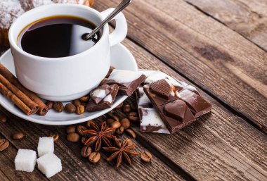 Tablo croissants ve kahve Kahvaltı