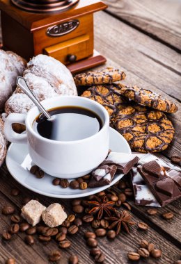 Tablo croissants ve kahve Kahvaltı