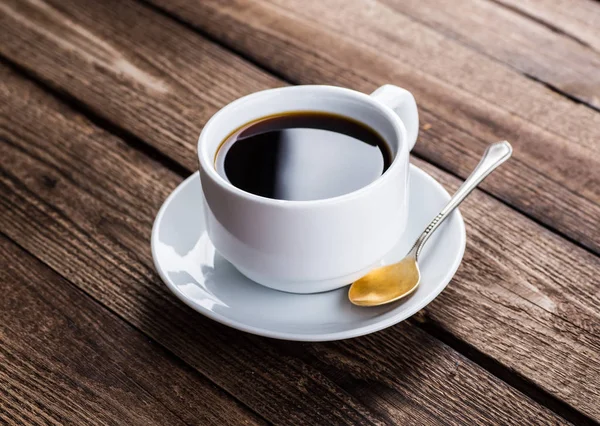 Two cups of espresso on brown napkin — Stock Photo, Image