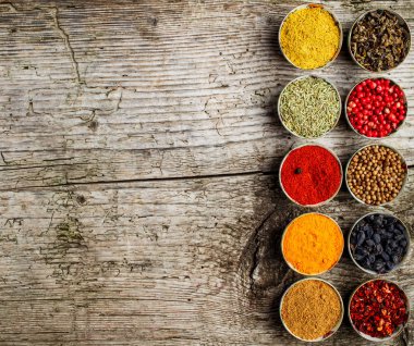 Hint baharat ahşap masa - üstten görünüm ayarla