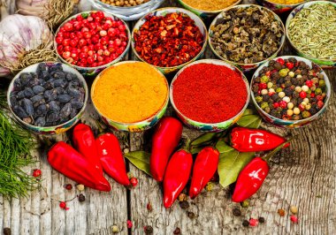 Hint baharat ahşap masa - üstten görünüm ayarla