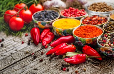 Hint baharat ahşap masa - üstten görünüm ayarla