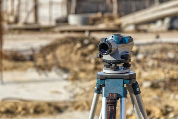 Equipo Topógrafo Sistema Gps Teodolito Aire Libre Sitio Construcción Carreteras — Foto de Stock