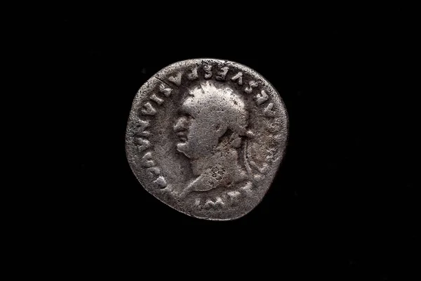 Moneda Romana Denarius Vespasiano Menta Romana Moneda Romana Antigua Con —  Fotos de Stock