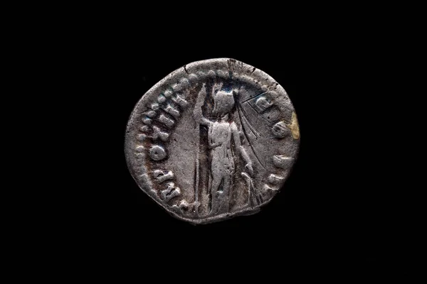 Moneda Romana Denarius Marcus Aurelius Menta Roma 161 180 Moneda —  Fotos de Stock