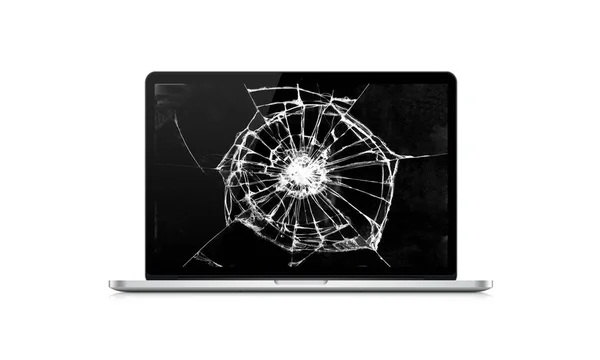 A broken laptop screen. Royalty Free Stock Images