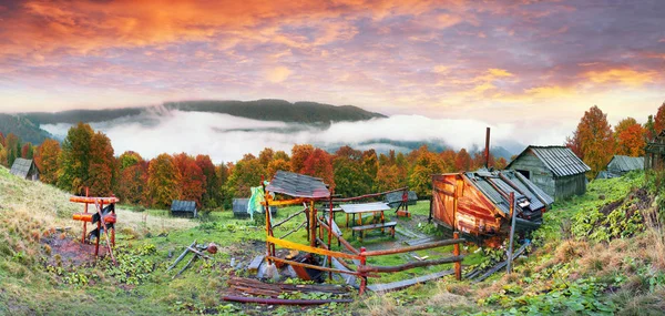 Night about the old huts — Stock Photo, Image