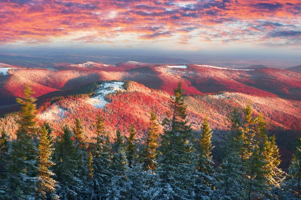 Outono frio em Precarpathians — Fotografia de Stock