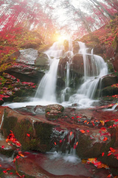 Famous alpine beautiful waterfall Borzhava — Stock Photo, Image