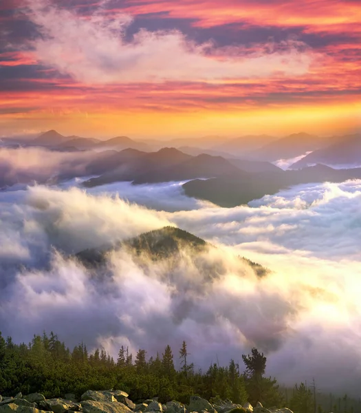 Dimineața în vârful muntelui Hamster — Fotografie, imagine de stoc