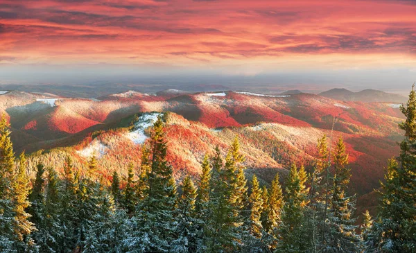 Otoño frío en Precarpathians — Foto de Stock