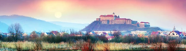 Dawn over the castle Palanok — Stock Photo, Image