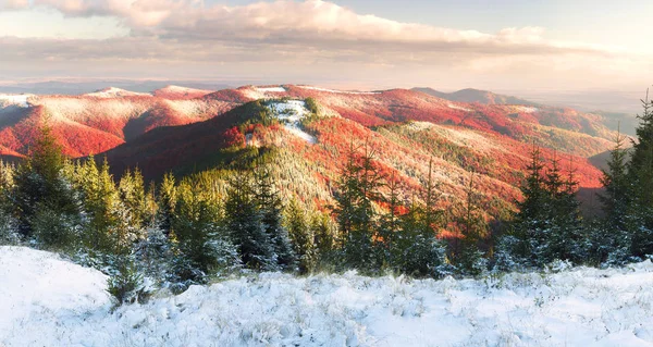 Outono frio em Precarpathians — Fotografia de Stock