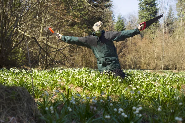 Concept van vernietiging van het leven door beschaving — Stockfoto