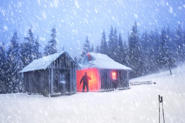 冬の旅行者の避難所 — ストック写真