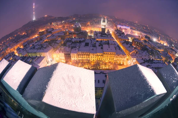 Сніжне Різдво у Львові — стокове фото