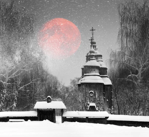 Снігопад у Пирогово — стокове фото