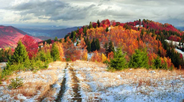 Montañas de los Cárpatos en otoño frío —  Fotos de Stock