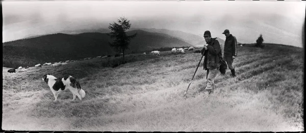Vintage filme foto em montanhas — Fotografia de Stock