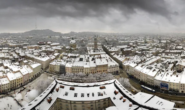 Natal nevado em Lviv — Fotografia de Stock