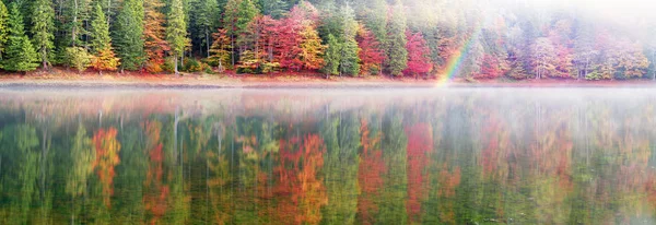 Lac Synevir aux couleurs automnales — Photo