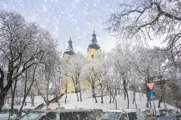 Сніжне Різдво у Львові — стокове фото
