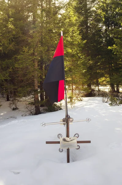 Monument voor de soldaten in de Karpaten Bos — Stockfoto