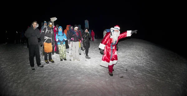 Yeni yıl Ukrayna'da üzerinde kamp dağcı — Stok fotoğraf