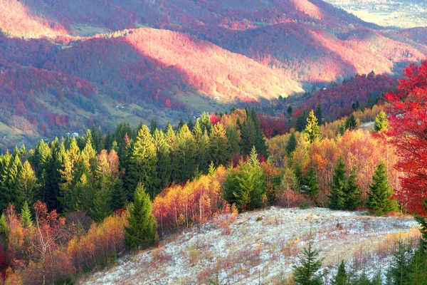 Montanhas Cárpatas no outono frio — Fotografia de Stock