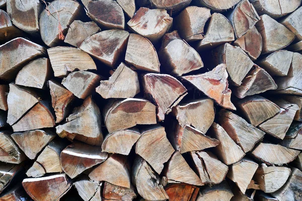 Warehouse Stack Cut Chopped Sawn Natural Firewood Mountain Resort Good — Stock Photo, Image