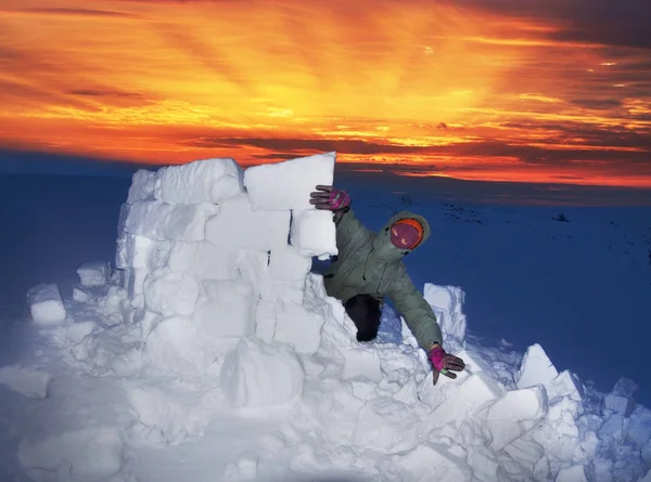 Rifugio di ghiaccio durante un uragano — Foto Stock