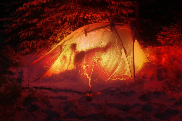 Covered with snow tent — Stock Photo, Image