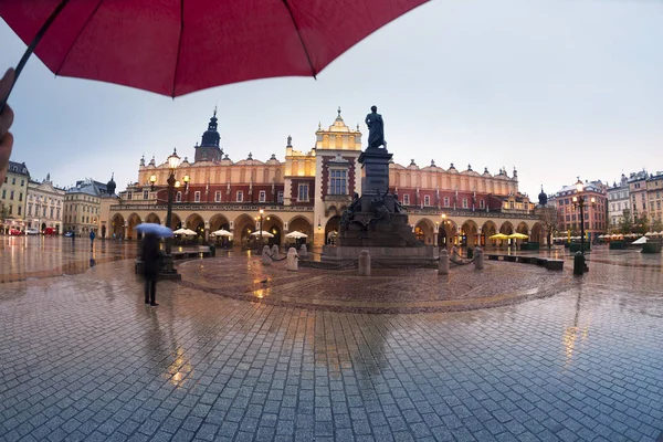 Umbrella under the Cracow rain — Stock Photo, Image