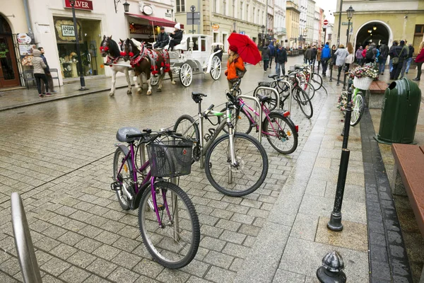 Vélos en Europe, la ville de Cracovie — Photo