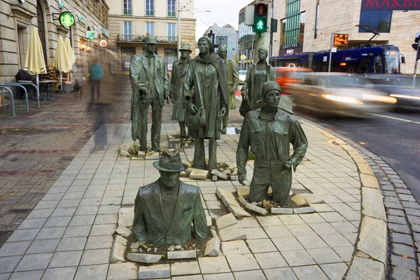 Brons fotgängare för turister Wroclaw — Stockfoto