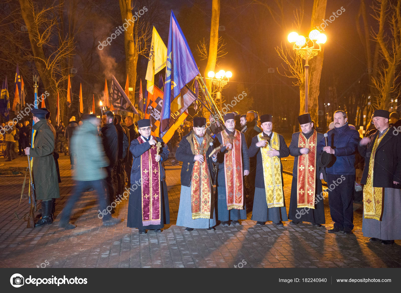 memorial procession with torches