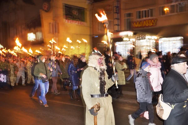 Memorial procession with torches — Stock Photo, Image