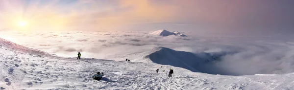 Ανάβαση στον Hoverla το χειμώνα — Φωτογραφία Αρχείου