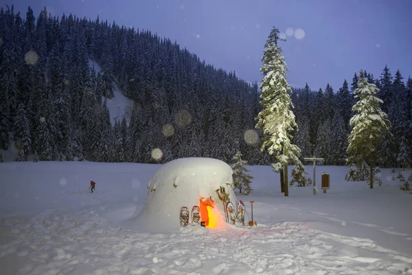 嵐の雪の避難所 — ストック写真