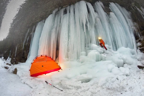 Icefall στα Ουκρανικά Καρπάθια — Φωτογραφία Αρχείου