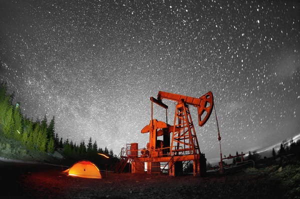 Tecnología Clásica Extracción Petróleo Gas Por Bombas Eléctricas Fondo Belleza — Foto de Stock