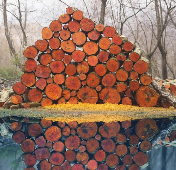 薪の絵のような構成 — ストック写真