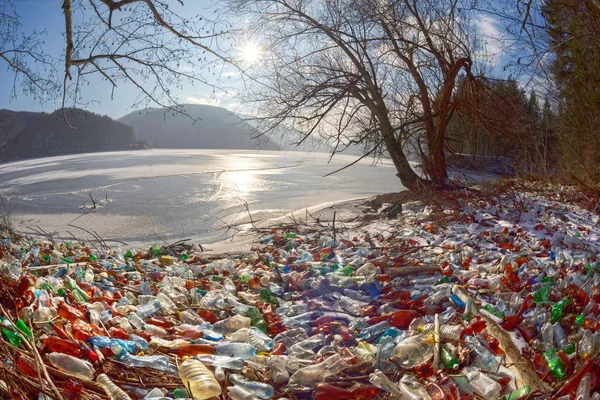 Plastic garbage lake — 스톡 사진